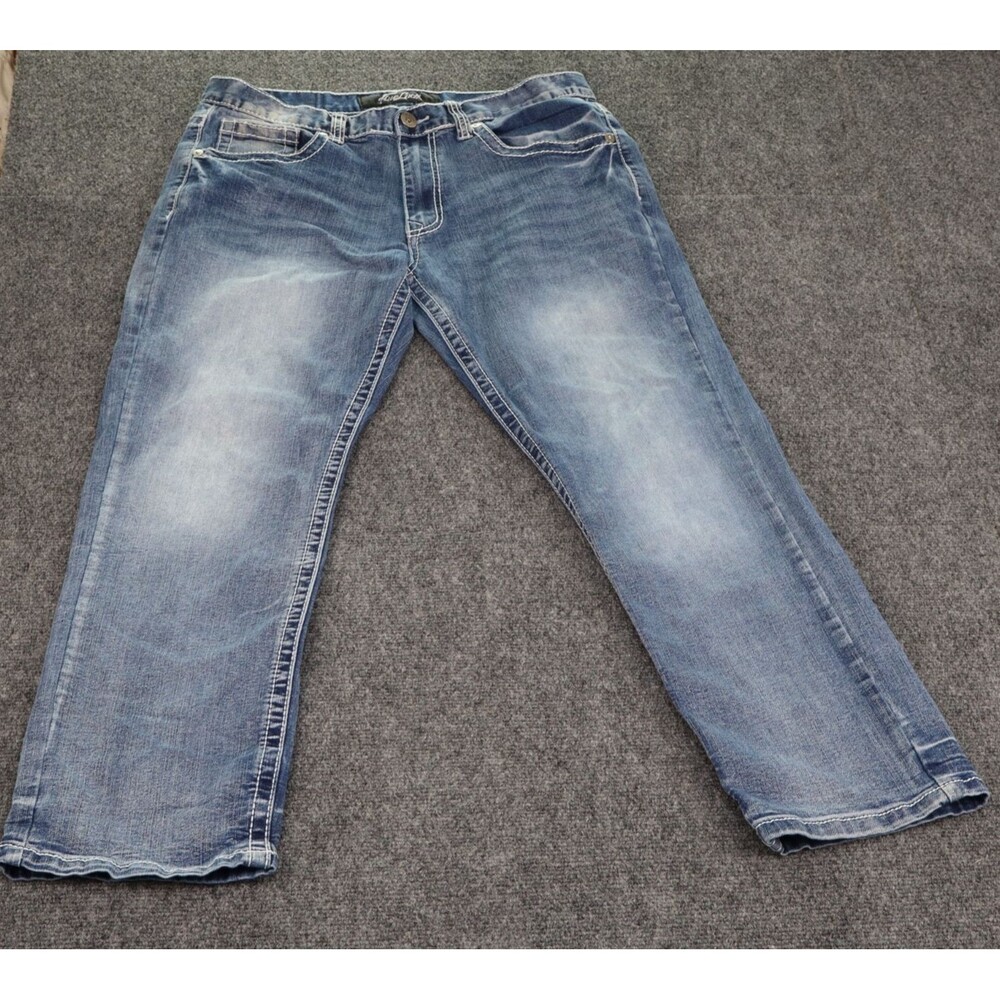 True Luck Men's Jeans 34x30 Double Stitch Selvedge Nice Fade Pattern Retro wide